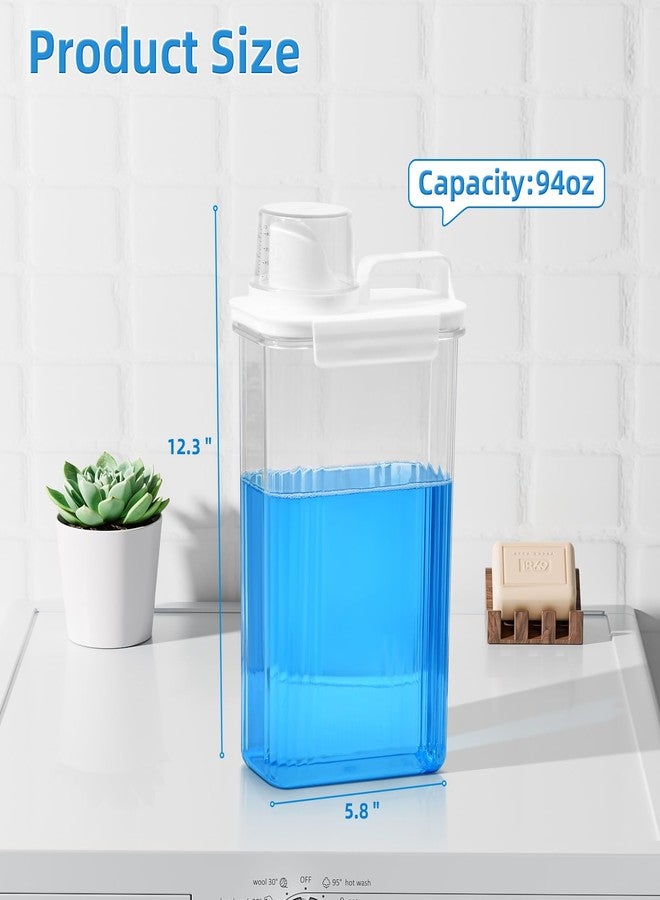 SUBEKYU Laundry Detergent Dispenser for Laundry Room,94oz Fabric Softener Dispenser,Liquid Laundry Detergent Container,Laundry Detergent Organizer for Laundry Room Organization with 6 Labels,2 Pack - Image 2