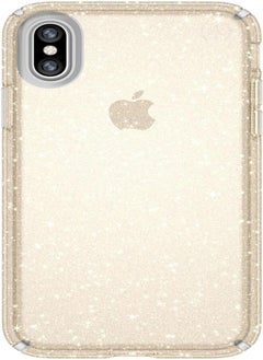 Speck Speck iPhone XS/X Case, Clear Glitter Protective Ultra Thin Slim Hard Anti Scratch Presidio Cover Case - Gold Glitter 