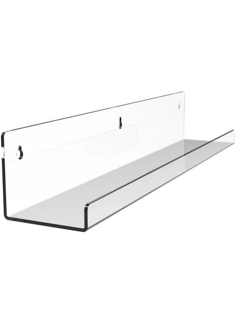 Horoof Home® Clear Acrylic Wall Shelf – Modern Floating Display Shelf for Books, Photos, and Décor – 10x30x10 cm