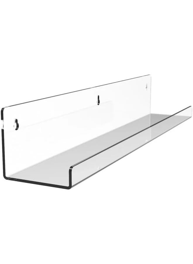 Horoof Home Horoof Home® Clear Acrylic Wall Shelf – Modern Floating Display Shelf for Books, Photos, and Décor – 10x30x10 cm  - Image 1
