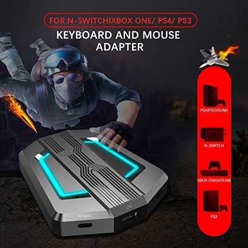 FELICON Gaming Keyboard and Mouse Combo, Wired 39 Keys Mechanical Feeling Rainbow LED Backlit Keyboard and RGB Gaming Mouse and LED Backlit Converter Compatible with PS4/Xbox One/Nintendo Switch/PS3 /PC - Image 4