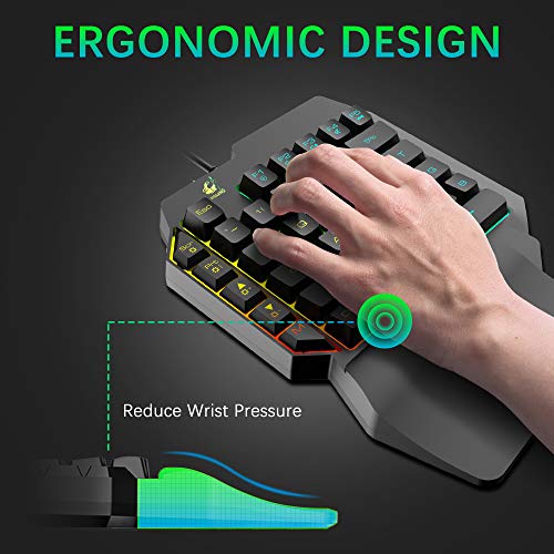 FELICON Gaming Keyboard and Mouse Combo, Wired 39 Keys Mechanical Feeling Rainbow LED Backlit Keyboard and RGB Gaming Mouse and LED Backlit Converter Compatible with PS4/Xbox One/Nintendo Switch/PS3 /PC - Image 5