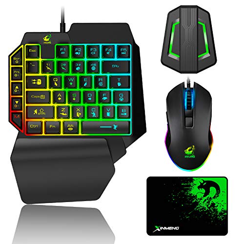 FELICON Gaming Keyboard and Mouse Combo, Wired 39 Keys Mechanical Feeling Rainbow LED Backlit Keyboard and RGB Gaming Mouse and LED Backlit Converter Compatible with PS4/Xbox One/Nintendo Switch/PS3 /PC - Image 1