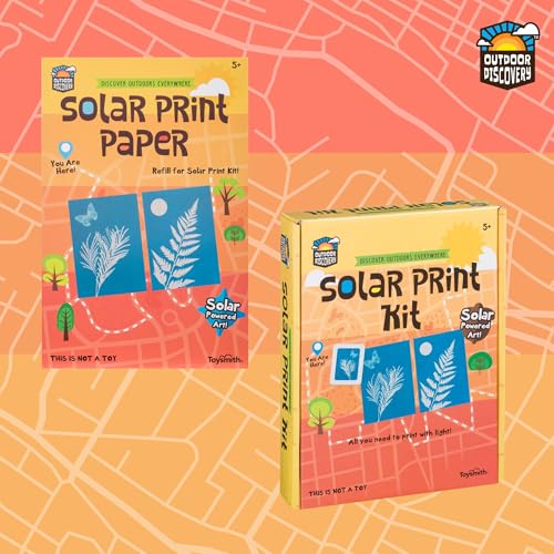 Toysmith Outdoor Discovery Solar Print Paper Kit Bundle  Sun Printing Set for Kids  Includes 36 Sheets Sun Print Paper Stencils  Frames  Creative Arts  Crafts Gift for Boys  Girls Ages 5 - Image 5