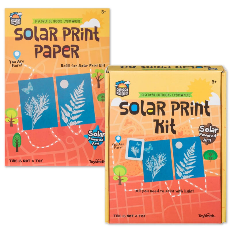 Toysmith Outdoor Discovery Solar Print Paper Kit Bundle  Sun Printing Set for Kids  Includes 36 Sheets Sun Print Paper Stencils  Frames  Creative Arts  Crafts Gift for Boys  Girls Ages 5 - Image 3