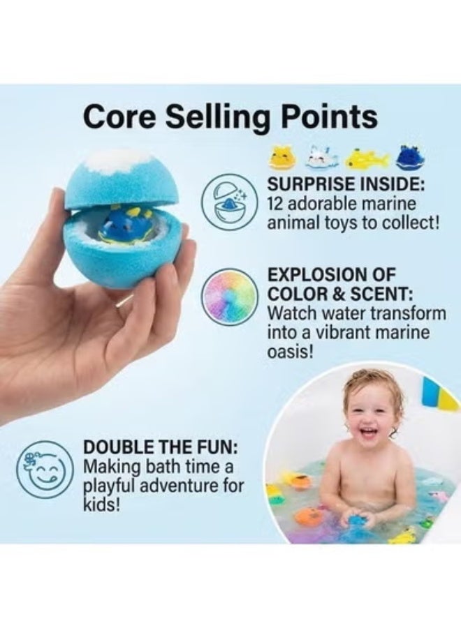 Surprise Toy Bath Bombs Gift Set | Natural Essential Oil Fizzing Bath Balls with Cute Toy Inside | Moisturizing SPA Bubble Bath for Kids & Adults - Image 4