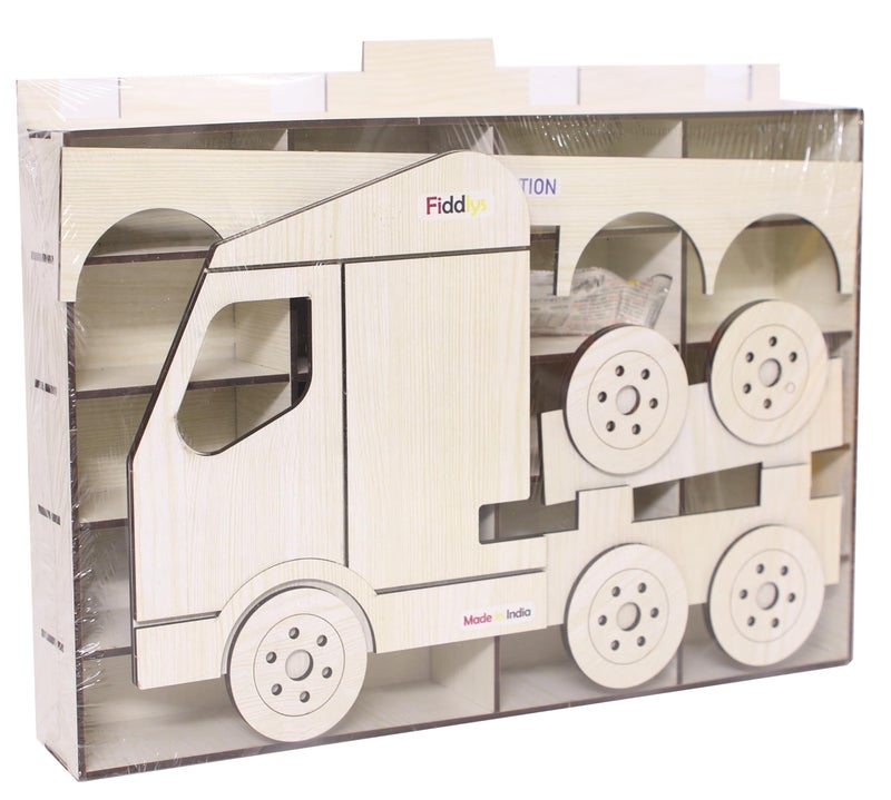 Fiddlys Wooden Premium Car Parking Station – Maximize Space and Organize Your Garage-for Girls & Boys (White) - Image 2