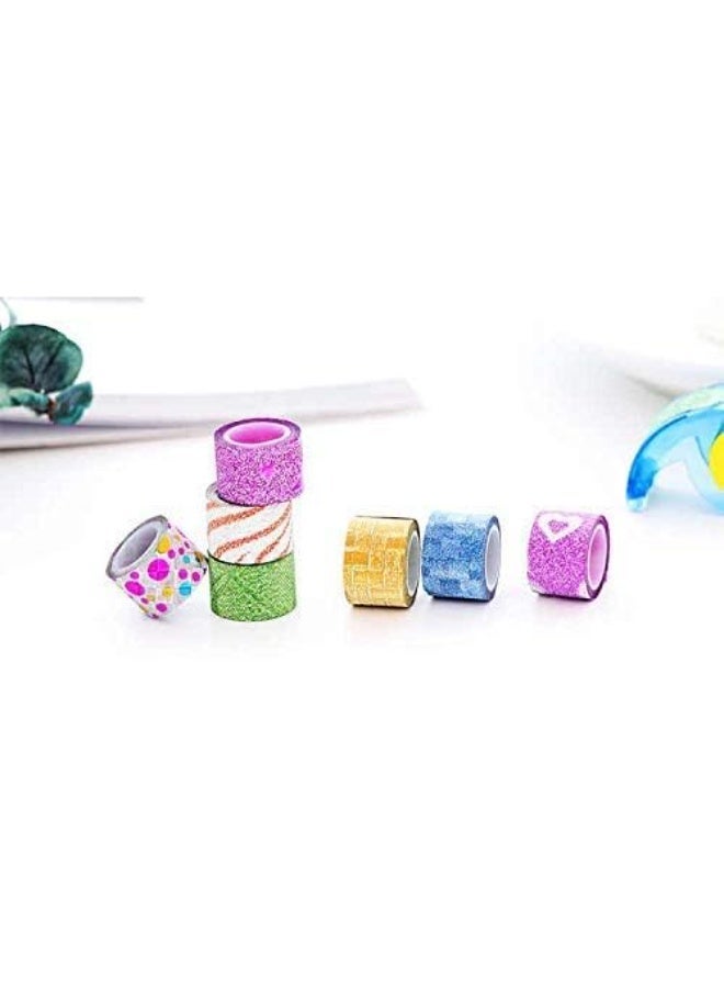 DECO MINI Masking Decorative Tape Set for DIY, Journals & Handcrafts, 9 Assorted Rolls (Shiny, Frosted Gold) with Dispenser & Base – High Quality, Reusable & Residue-Free Adhesive for Scrapbooking & Art Projects - Image 2