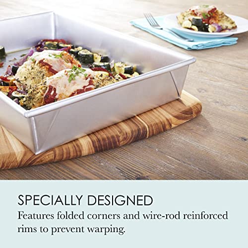 Chicago Metallic Commercial II Traditional Uncoated Bake N' Roast Pan. Perfect for roasting chicken and vegetables, creating one-pan meals, and more. 13 by 9 by 2-1/4-Inch - Image 4