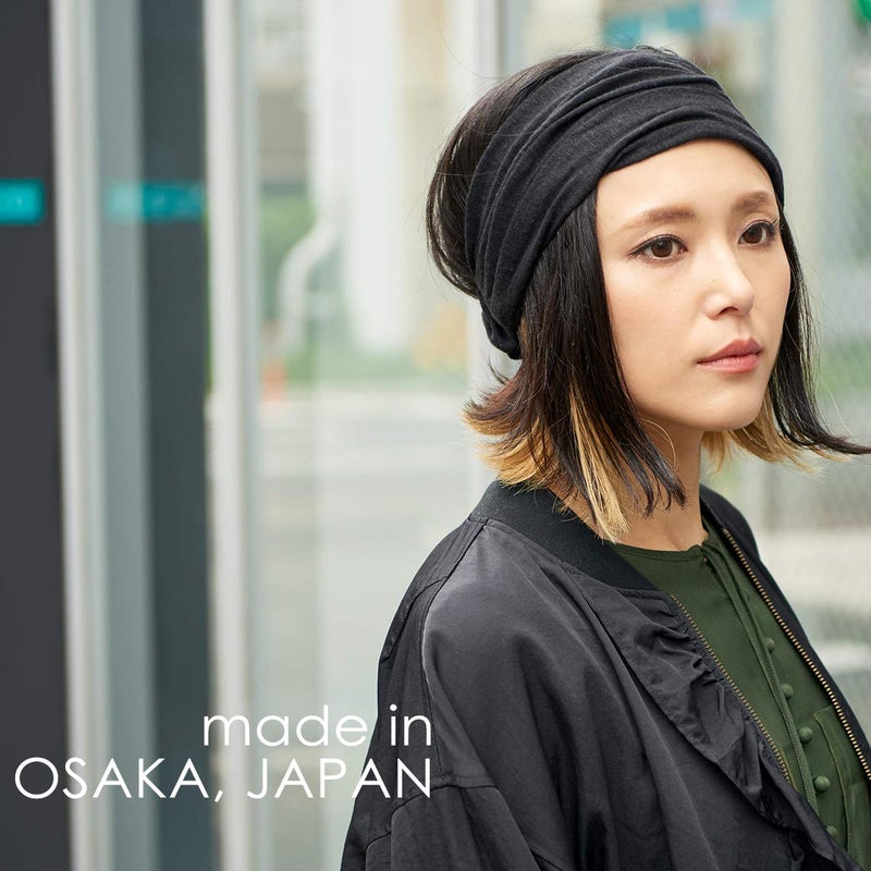 CHARM Womens Linen Head Band Mens Bandana Natural Elastic Hairband Sports Fashion Wrap Black - Image 5