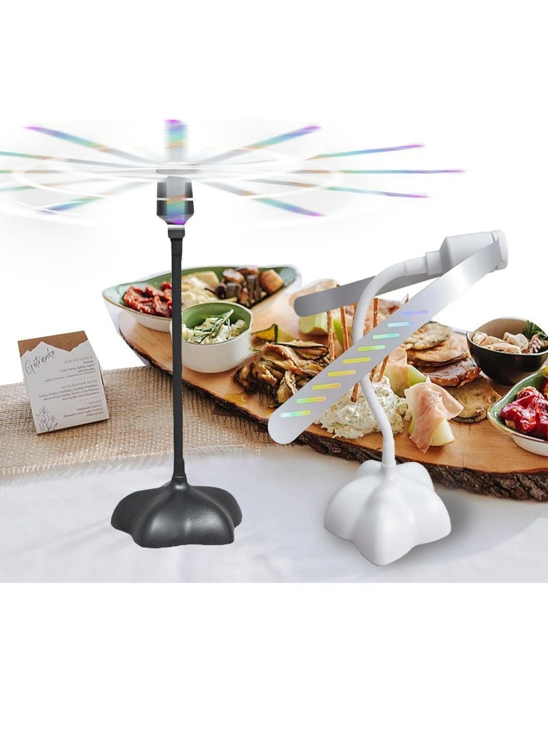 SOLARAE مروحة طاولة لطرد الذباب 2 عبوة مروحة طاولة محمولة داخلية وخارجية تحافظ على نظافة الطعام مروحة طاولة لطرد الذباب للحفلات المنزلية والنزهات قابلة للطي ضد الذباب - Image 1