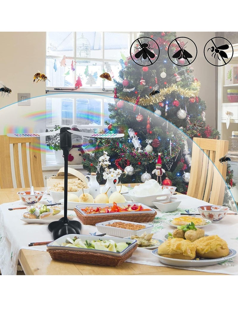 SOLARAE مروحة طاولة لطرد الذباب 2 عبوة مروحة طاولة محمولة داخلية وخارجية تحافظ على نظافة الطعام مروحة طاولة لطرد الذباب للحفلات المنزلية والنزهات قابلة للطي ضد الذباب - Image 2