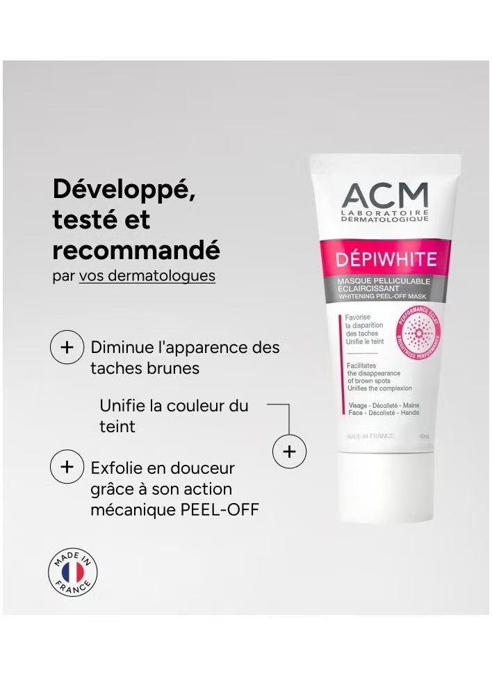 اكم لابرتوري ديرماتولوجيك - Depiwhite قناع تبييض البشرة - 40 مل لجميع أنواع البشرة المتضررة من فرط التصبغ . - Image 1