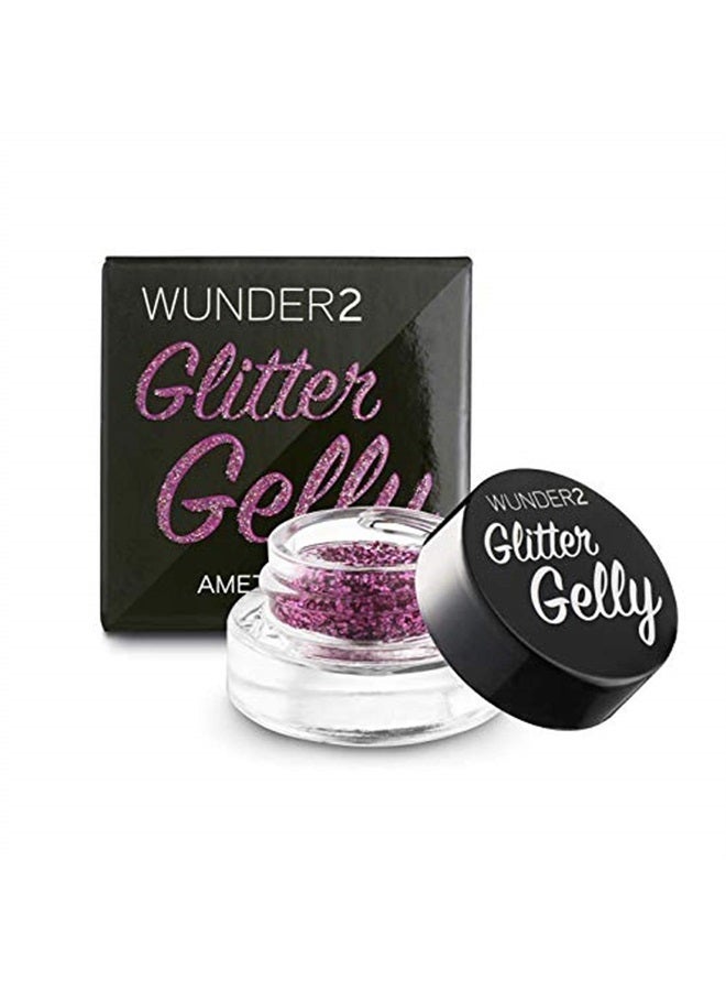 Wunder2 WUNDERBROW GLITTER GELLY Long Lasting Glitter Gel - Face, Eye and Body Glitter Makeup, Amethyst Color - Image 1