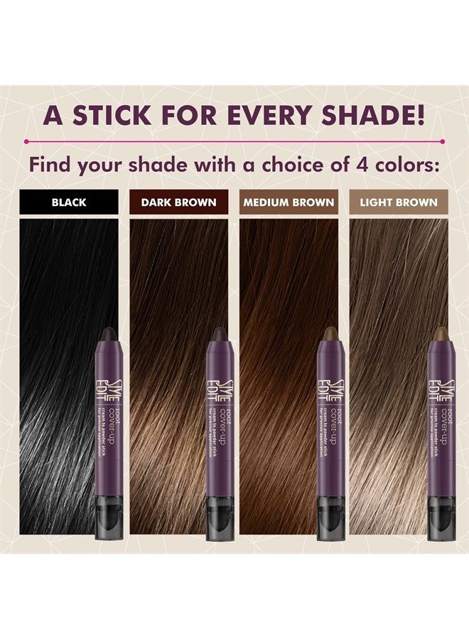 Style Edit Root Touch Up Stick for Light Brown Hair, Root Concealer for Gray Hair Coverage, Temporary Hair Color, Premium Hair Shading Sponge Pen, Hair Makeup Root Cover Up, Travel Size, 0.11 oz Stick - Image 2