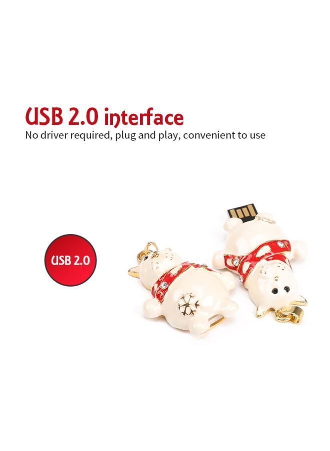 NIBEMINENT Snow Bear Flash Drive C9499-64GB-1 Beige/Red/Gold - Image 2