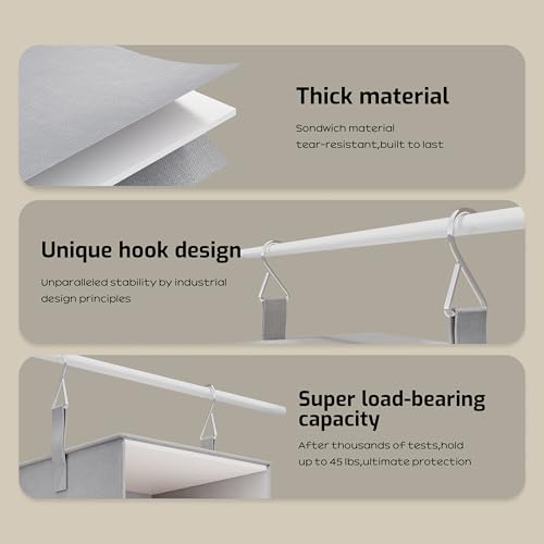 Vailando 6-Shelf Hanging Closet Organizer, 2 Separable 3-Shelf Hanging Shelves with 3 Drawers for Wardrobe, Nursery, Baby Clothes Organization and Storage - Image 4