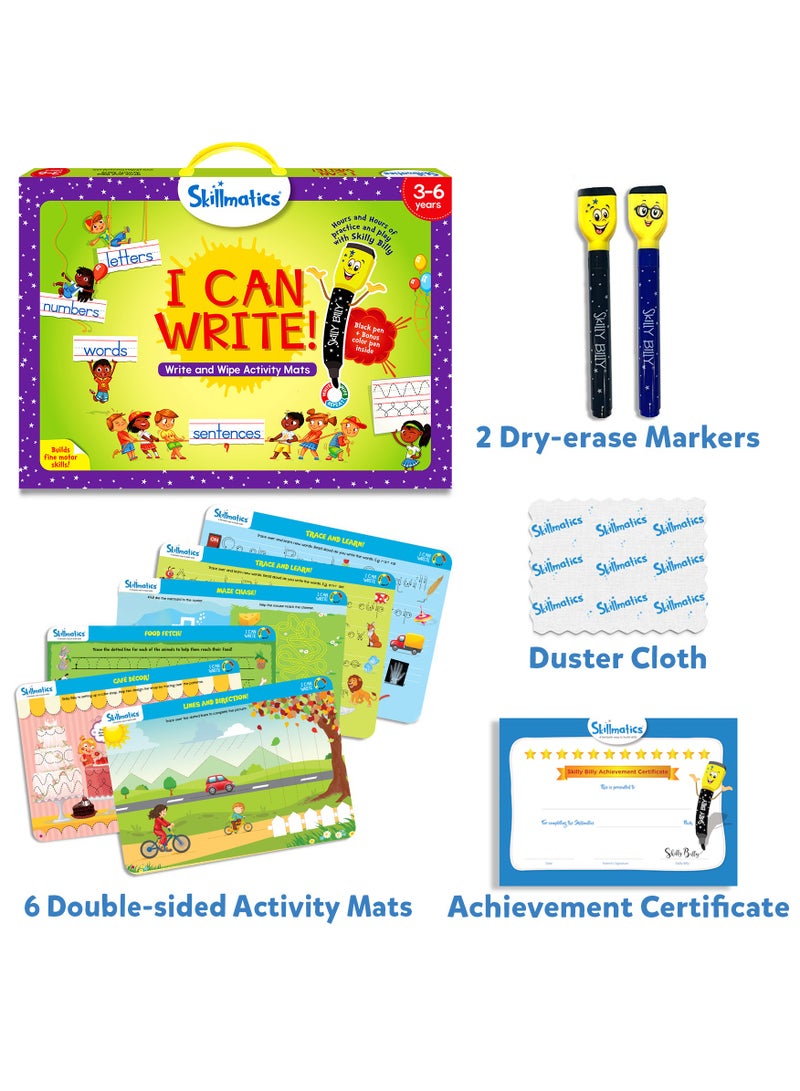 Skillmatics I Can Write, Preschool Learning Activities, Educational Toy and Game, Back to School Supplies, Reusable Activity Mats, Gifts for Students, Kids, Ages 3, 4, 5, 6 - Image 2