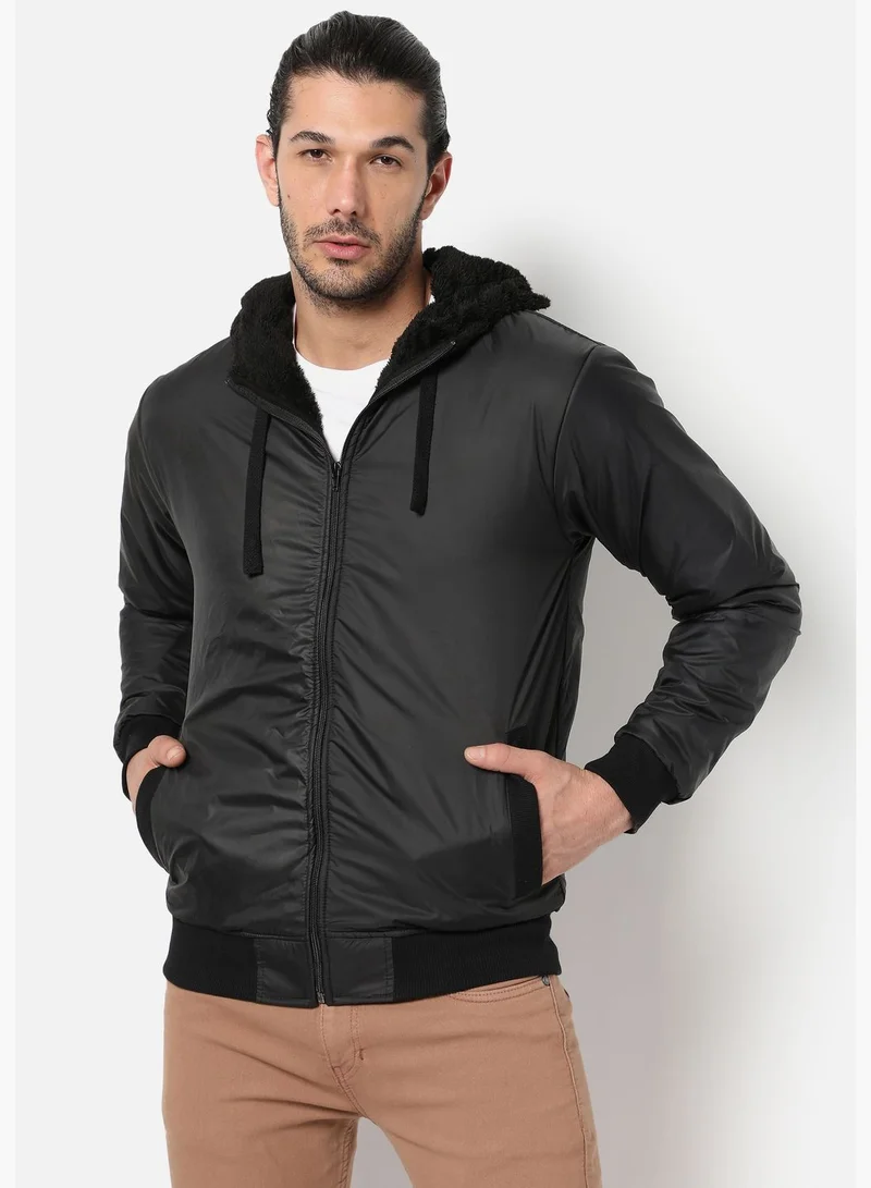 Campus Sutra Men's Solid Waterproof Puffer Regular Fit Bomber Jacket For Winter Wear