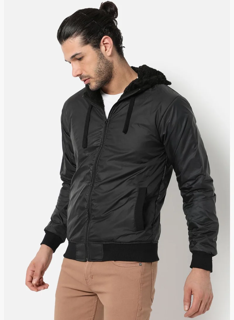 Campus Sutra Men's Solid Waterproof Puffer Regular Fit Bomber Jacket For Winter Wear