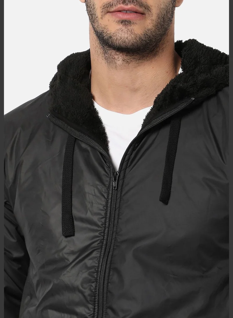 Campus Sutra Men's Solid Waterproof Puffer Regular Fit Bomber Jacket For Winter Wear