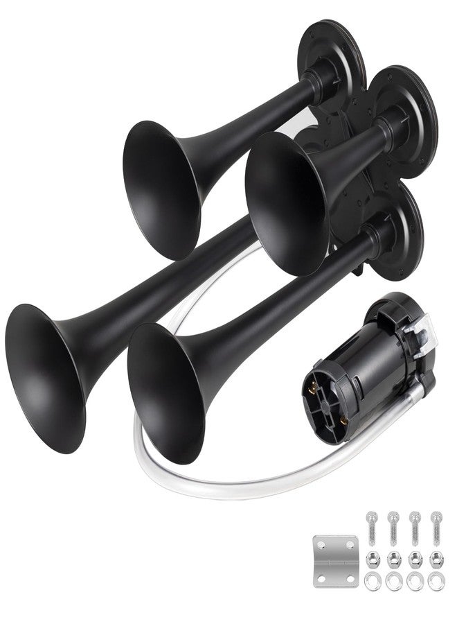 BANHAO Truck Air Horn 180DB 4 Trumpet Horns Train Horn for Truck 12V Super Loud Air Horns with Compressor Suitable for Pickup/Motorhome/SUV/Truck/Train (No Wiring Harness and Button Switch) - Image 1