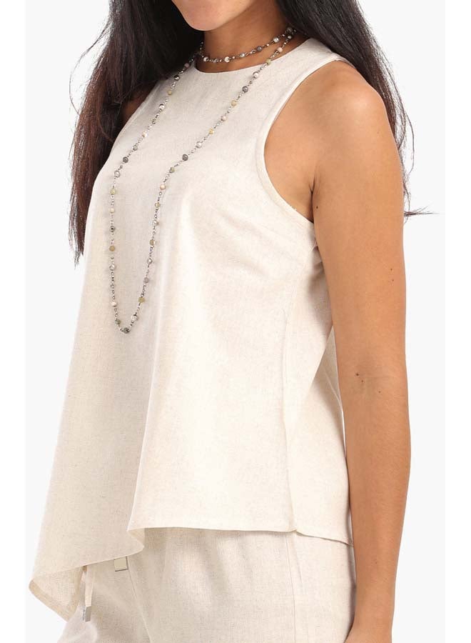 Clue Sleeveless Asymmetrical Blouse - Image 4
