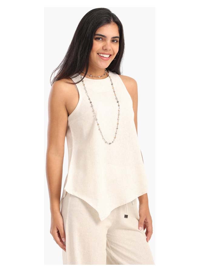 Clue Sleeveless Asymmetrical Blouse - Image 1