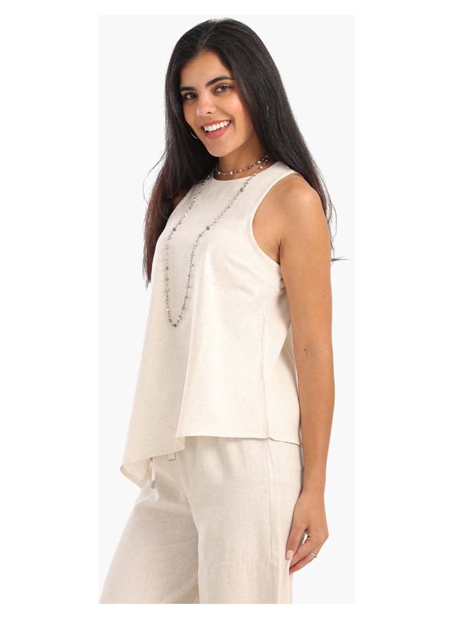Clue Sleeveless Asymmetrical Blouse - Image 2