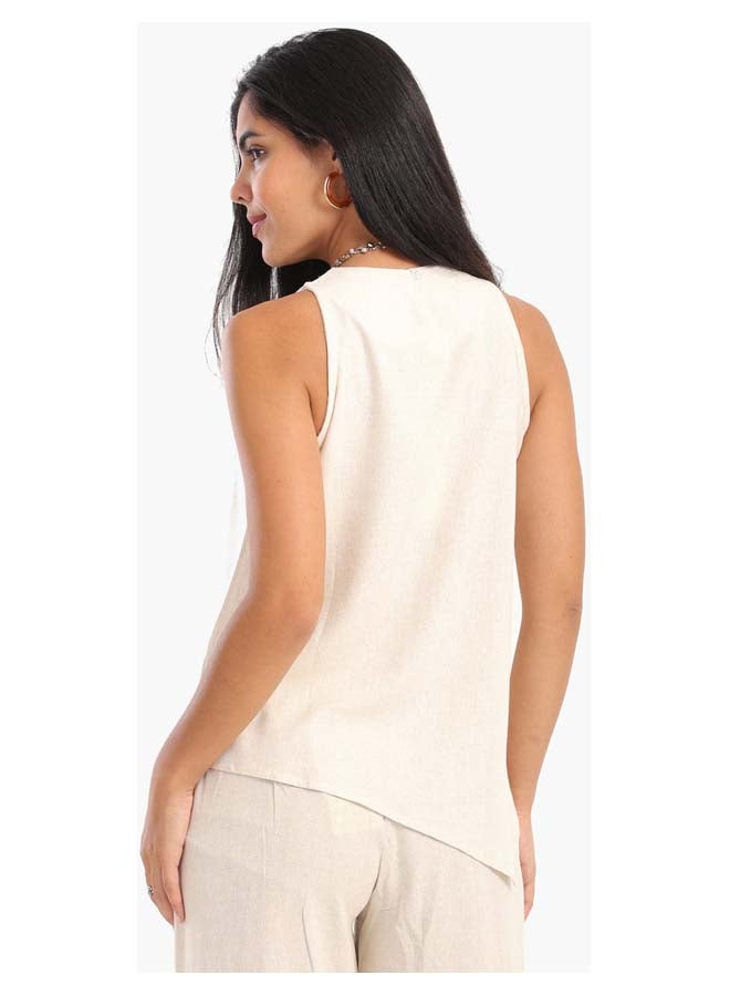 Clue Sleeveless Asymmetrical Blouse - Image 3