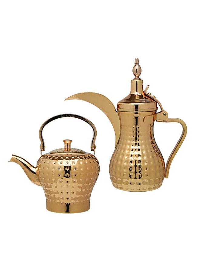 BASURRAH Luxurious gold dallah and refrigerator set, Bassurah 