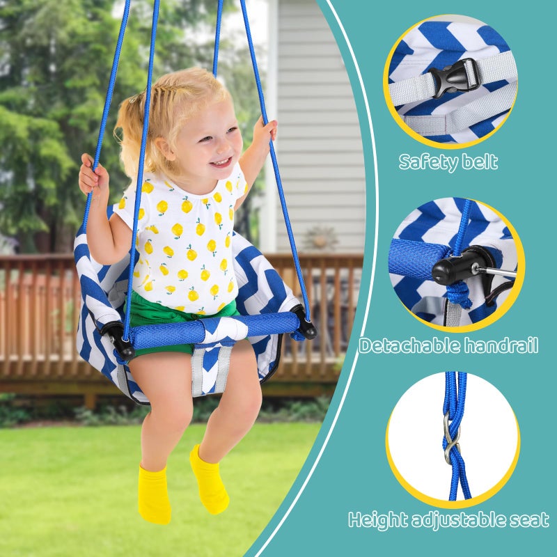 Slevoo 2 in 1 Baby Jumper and Swing, Toddler Swing Set with Foldable Stand, Ages 6 Months to 6 Years, for Indoor and Outdoor Fun, Black - Image 4