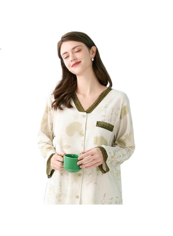 Fenton Fenteng Women'S New Spring Pure Cotton New Chinese Style National Wind Printed Home Wear Set - Image 3