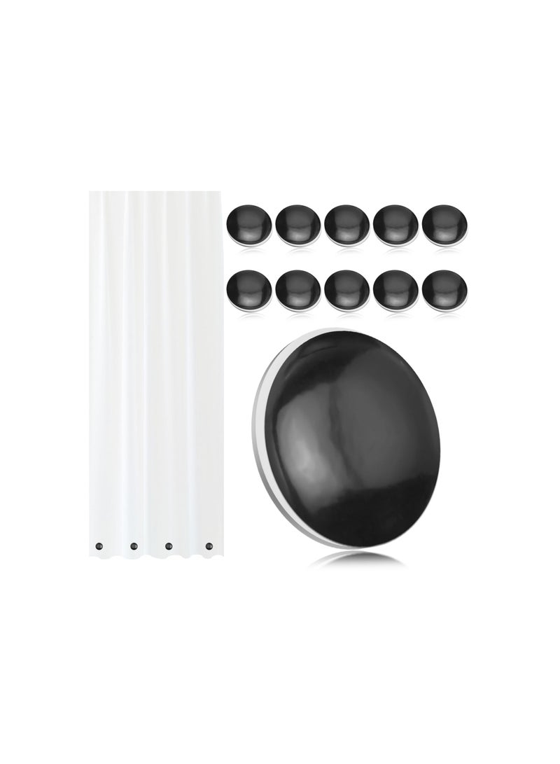 Magnetic Shower Curtain Weights, 10Pcs Shower Curtain Magnets ​No Sew Weighted Shower Curtain Liner Magnets, Prevent Outdoor Curtain from Blowing Around, Great for Drapery, Tablecloth, Flag (Black) - Image 1