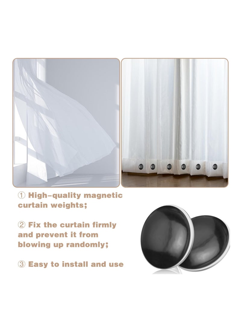 Magnetic Shower Curtain Weights, 10Pcs Shower Curtain Magnets ​No Sew Weighted Shower Curtain Liner Magnets, Prevent Outdoor Curtain from Blowing Around, Great for Drapery, Tablecloth, Flag (Black) - Image 4
