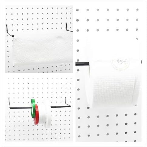 Bullbins Paper Towel Holder for Pegboard - Extendable, Fits Standard Pegboard, Organization Accessory Hook for Workshop, Garage, Kitchen, Laundry Room, Bathroom - 4 Packs, Black - Image 3