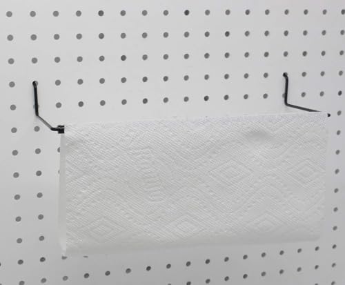 Bullbins Paper Towel Holder for Pegboard - Extendable, Fits Standard Pegboard, Organization Accessory Hook for Workshop, Garage, Kitchen, Laundry Room, Bathroom - 4 Packs, Black - Image 2