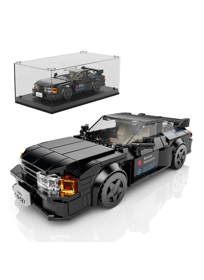 mould king Mould King Initial D Car Skyline GTR32 Race Car Building Sets with Display Case, 27014 Collectible Speed Champion Car Building Blocks, Classic Race Car Building Kits for Adults Kids 8+(359PCS)  - Image 1