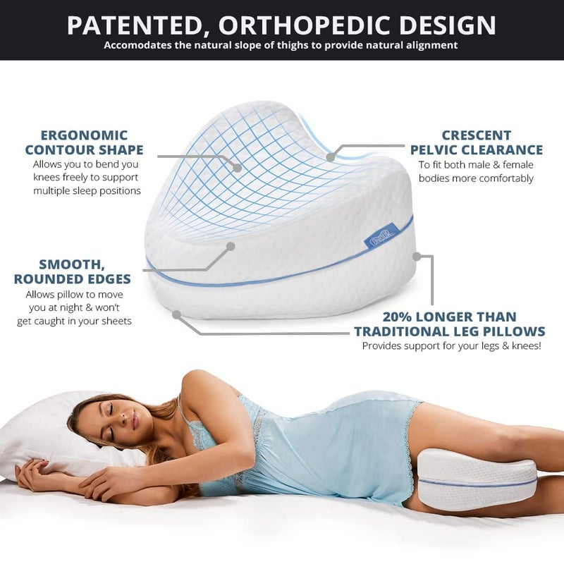 Contour Legacy Cool Leg & Knee Foam Support Pillow for Side Sleepers Soothing Relief for Back, HIPS, Knees, Joints, Nerves & Muscles - Image 5