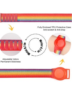 KASTWAVE Kids Wrist Strap for Apple Airtag Adjustable Anti-Loss Strap Rainbow Strap Kids Anti-Loss Breathable Nylon Strap (Rainbow Color)  - Image 3