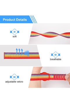 KASTWAVE Kids Wrist Strap for Apple Airtag Adjustable Anti-Loss Strap Rainbow Strap Kids Anti-Loss Breathable Nylon Strap (Rainbow Color)  - Image 4