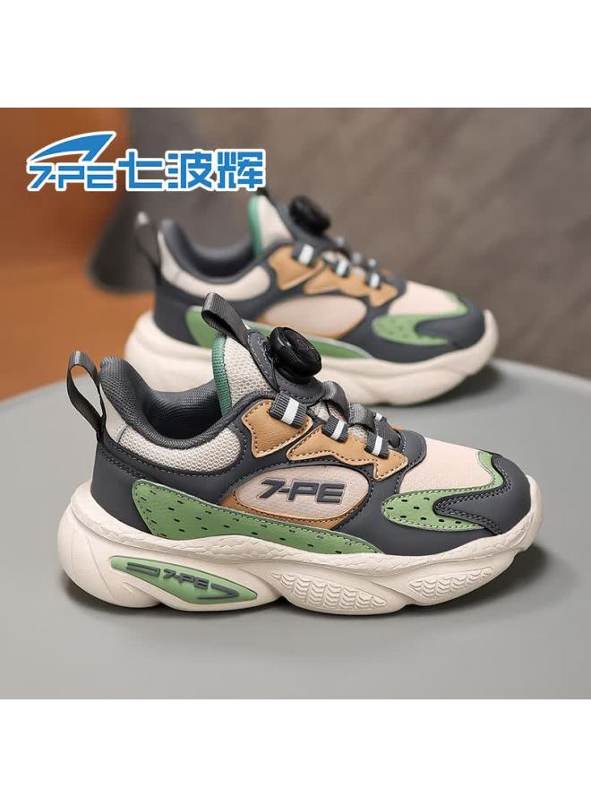 7-pe Boys' Sports Shoes Winter New Fleece-lined Cotton Casual Soft Sole Waterproof Leather Kids Shoes