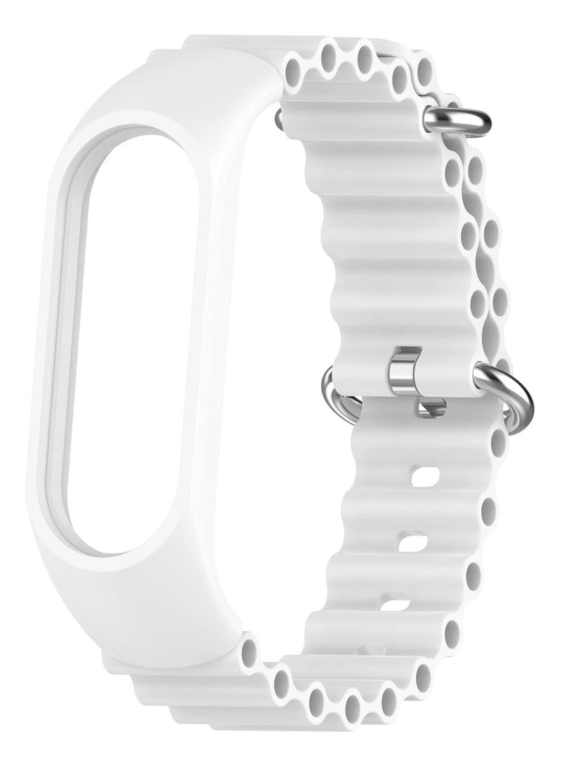 ten.tech - Tentech Ocean Sport Silicone Replacement Band Adjustable Stretchy Women Men for Xiaomi Mi Band 3 / Mi Band 4, Band for Xiaomi Mi M3/M4 - white - Image 1