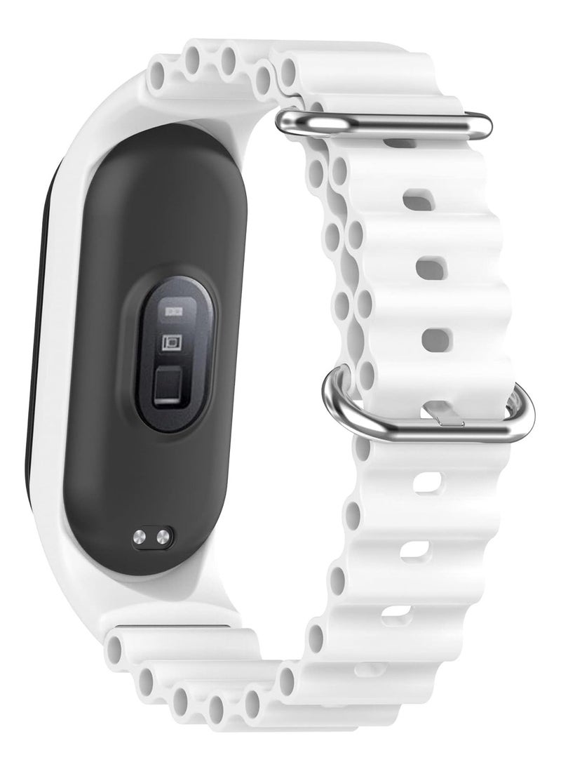 ten.tech - Tentech Ocean Sport Silicone Replacement Band Adjustable Stretchy Women Men for Xiaomi Mi Band 3 / Mi Band 4, Band for Xiaomi Mi M3/M4 - white - Image 1