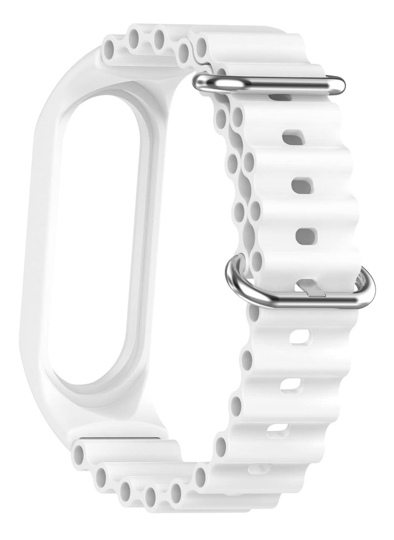 ten.tech - Tentech Ocean Sport Silicone Replacement Band Adjustable Stretchy Women Men for Xiaomi Mi Band 3 / Mi Band 4, Band for Xiaomi Mi M3/M4 - white - Image 1