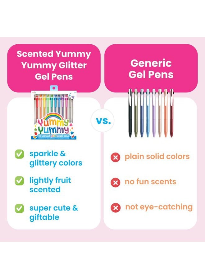 Ooly Scented Yummy Yummy Glitter Gel Pens Set of 12-1.00mm NIB Scented Glitter Pens for Kids and Adults, Art and Stationery Supplies - Image 3