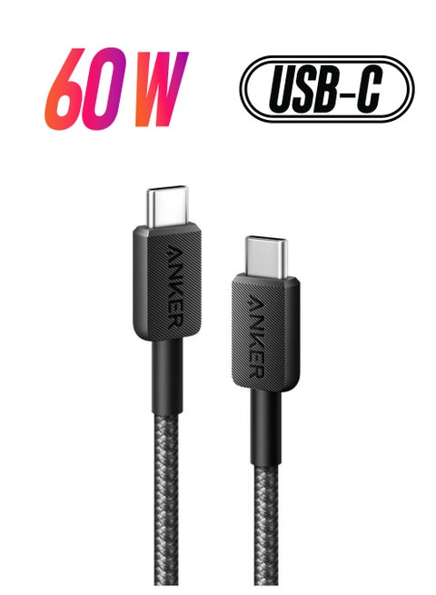 كابل USB-C إلى USB-C 60 وات، 0.9 متر، للأجهزة ذات منفذ USB-C، 322