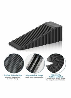 SYOSI Rubber Door Stopper, 5 Pack Anti-Slip Door Stop Wedge Security Heavy Duty Door Stopper Works On All Floor Types and Carpet for Home School Hospital Works  - Image 4