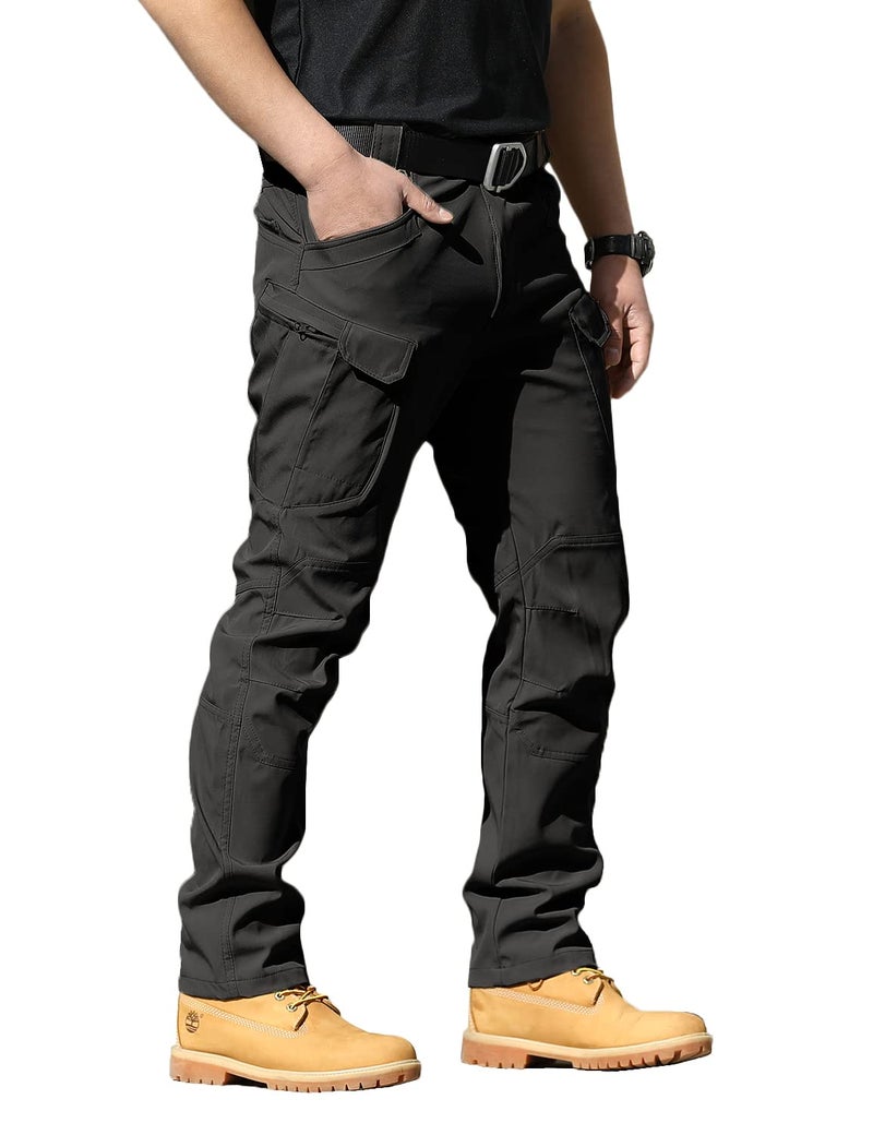 AUTIWITUA Mens Tactical Pants Water Resistant Flex Ripstop Cargo Pants Lightweight Hiking Pants with Multi PocketsNo Belt