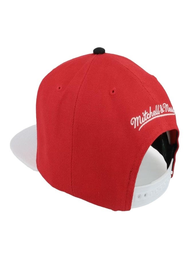 Mitchell & Ness Milwaukee Bucks Adult Snapback Cardinal Red 2 Tone Cap Hat - Image 3